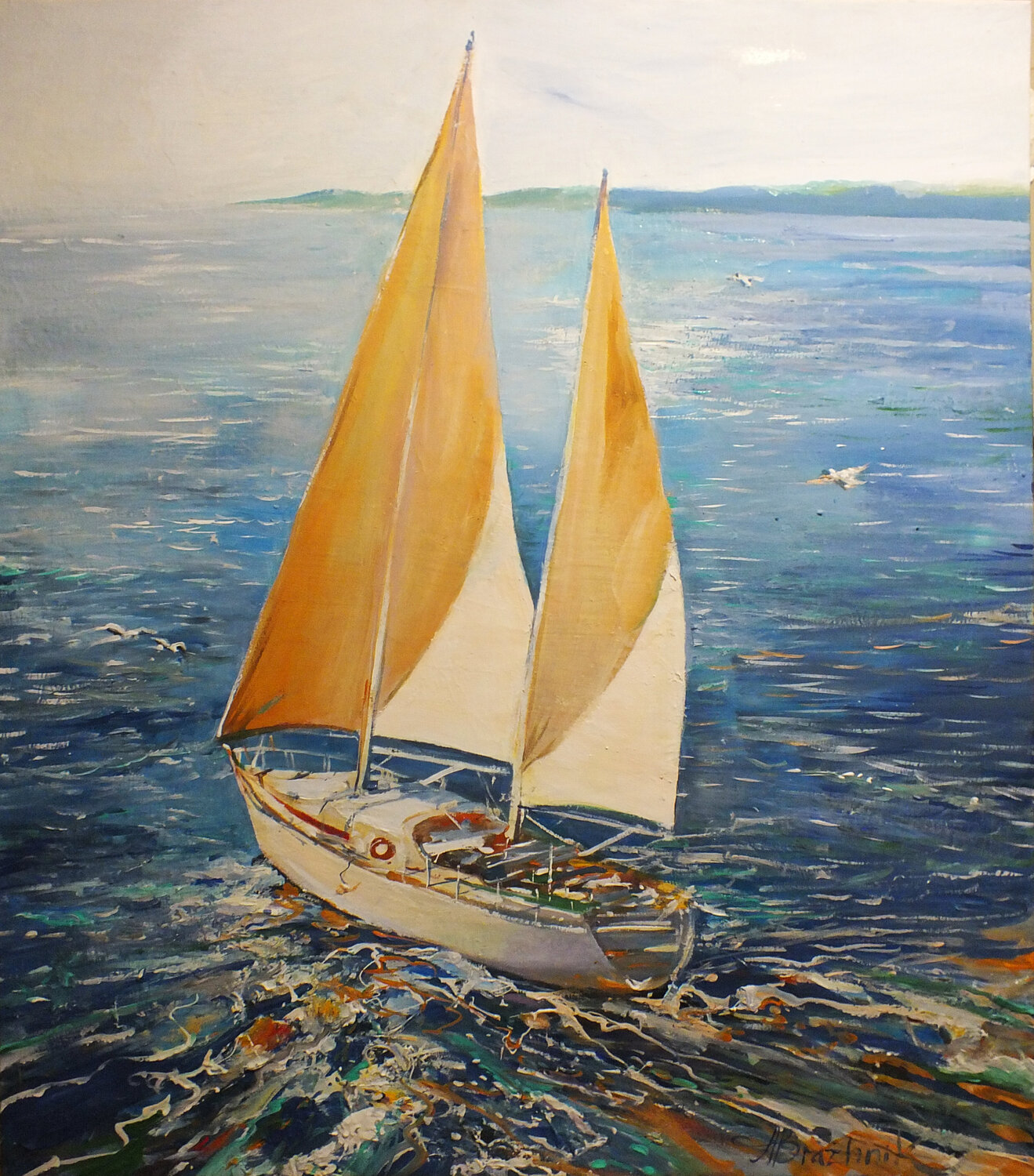 Sailing Artem Brazhnik Peinture originale à vendre