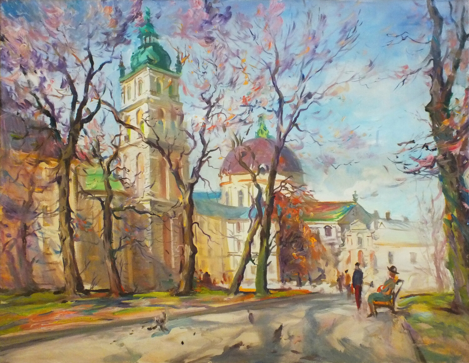 Spring in Lviv Artem Brazhnik Origineel schilderij te koop