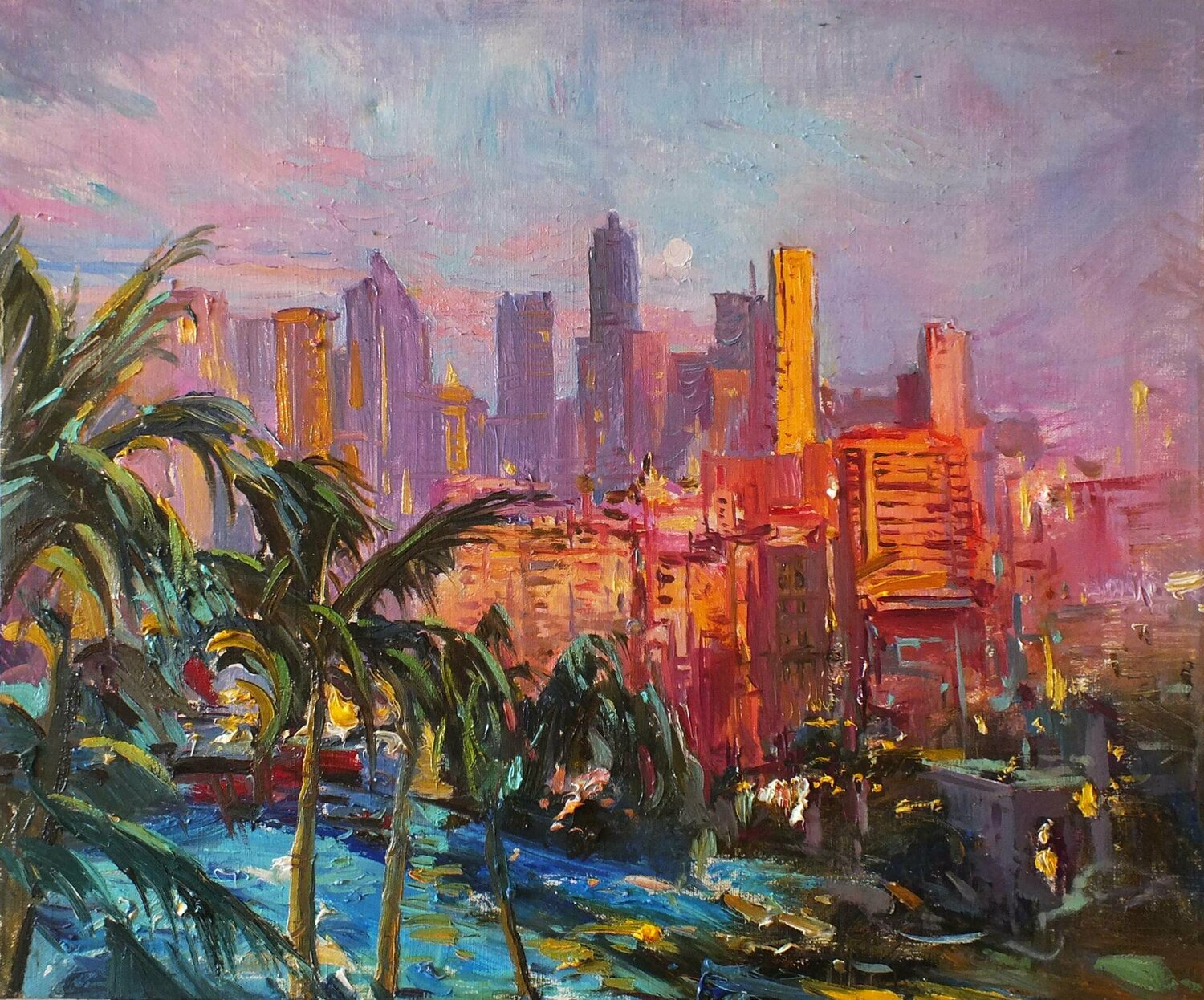 Evening in Manila, Philippiness Artem Brazhnik Dipinto originale in vendita