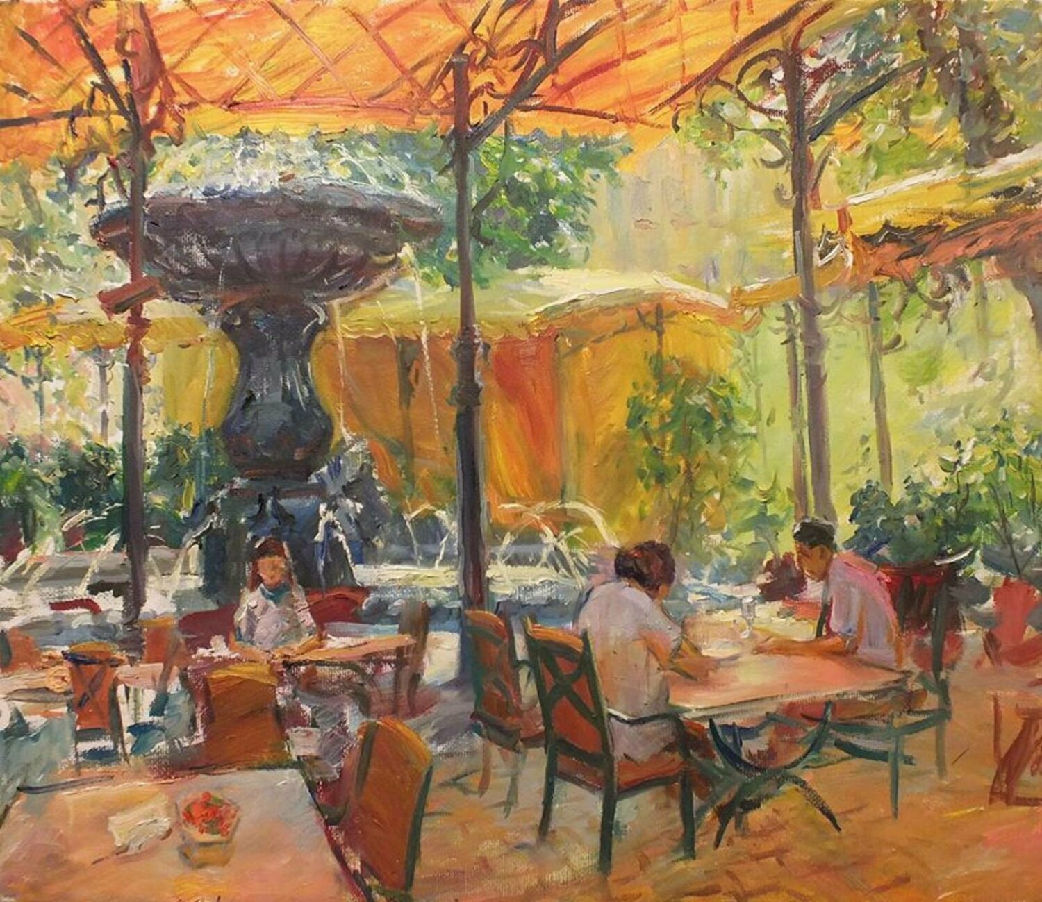 Golden Gate Cafe Artem Brazhnik Dipinto originale in vendita