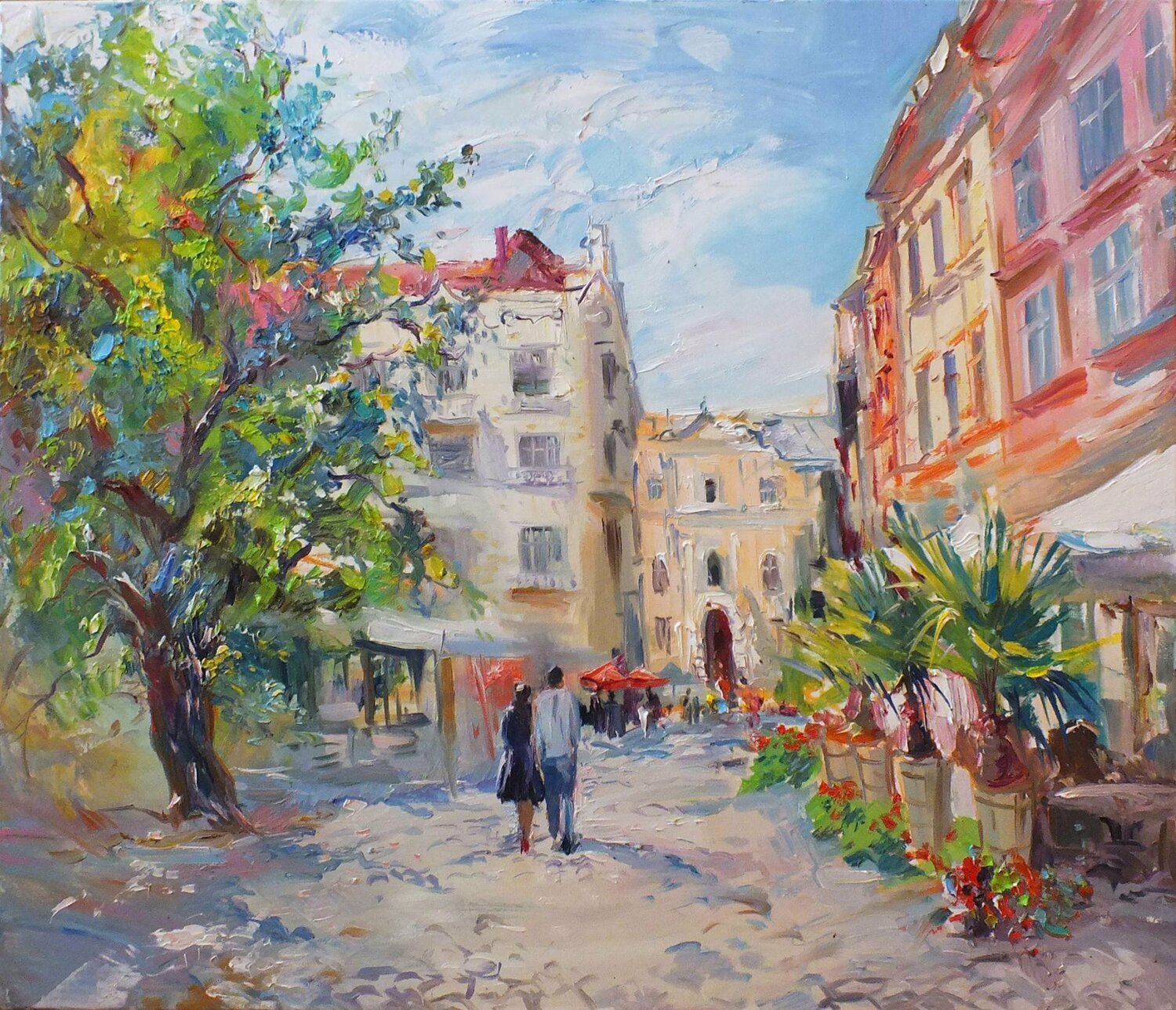 Sunny day in Lviv Artem Brazhnik Dipinto originale in vendita