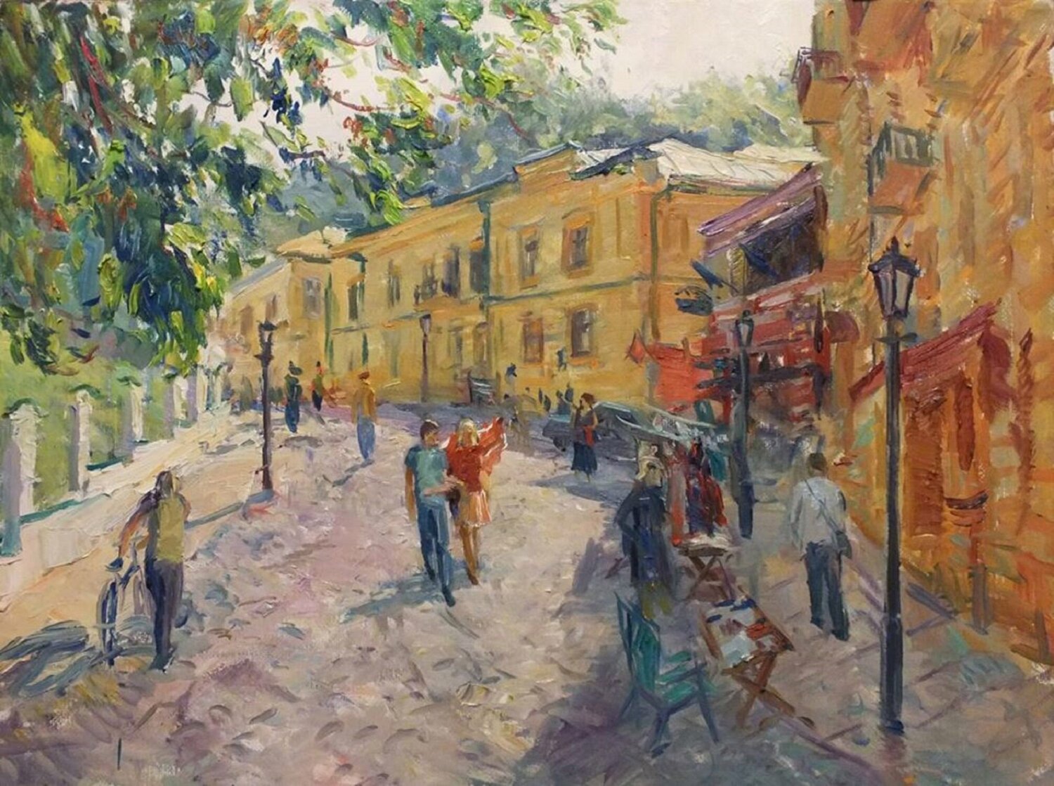 Sunny day in Kiev Artem Brazhnik Dipinto originale in vendita