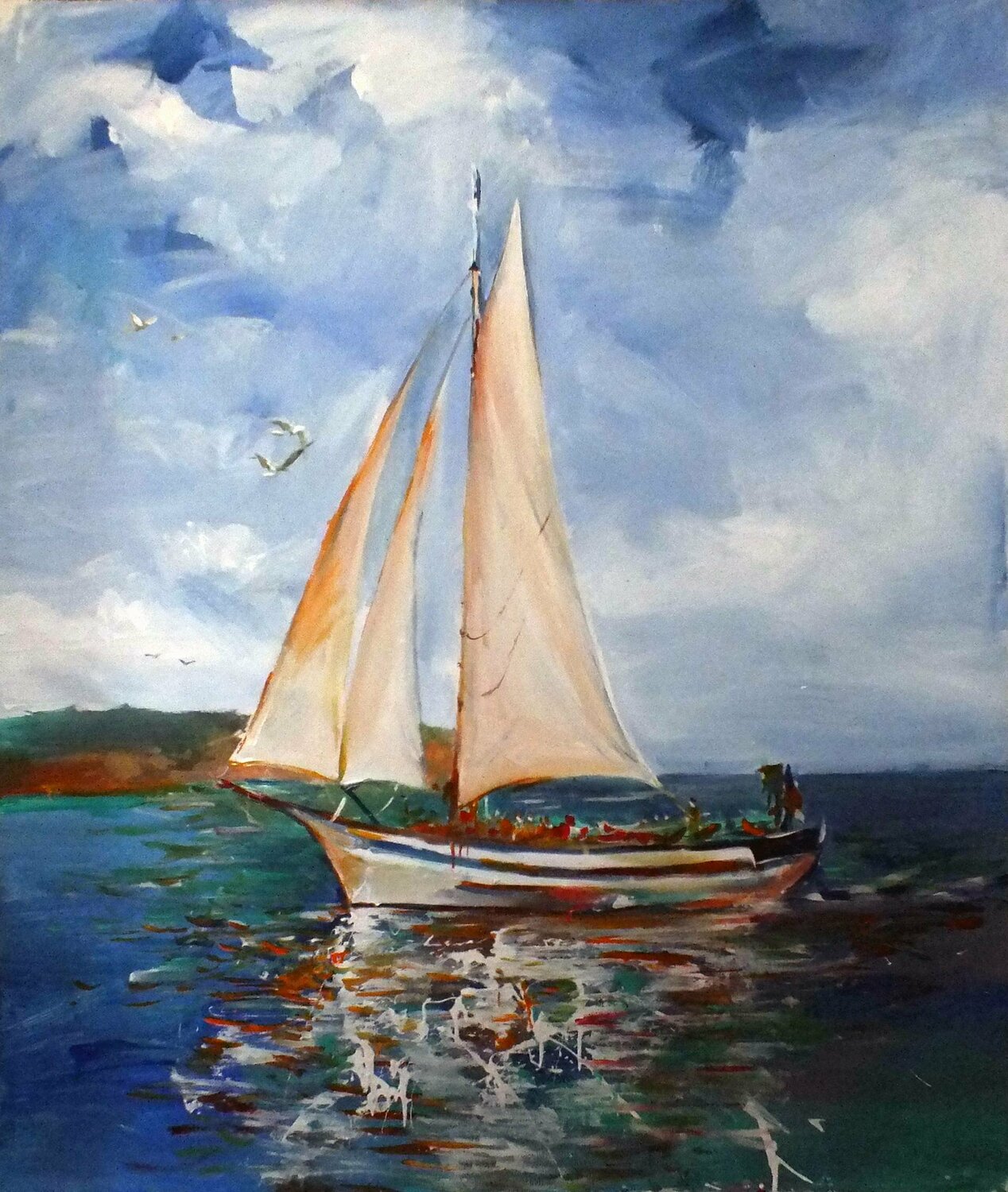 Travelling by Sea Artem Brazhnik Origineel schilderij te koop