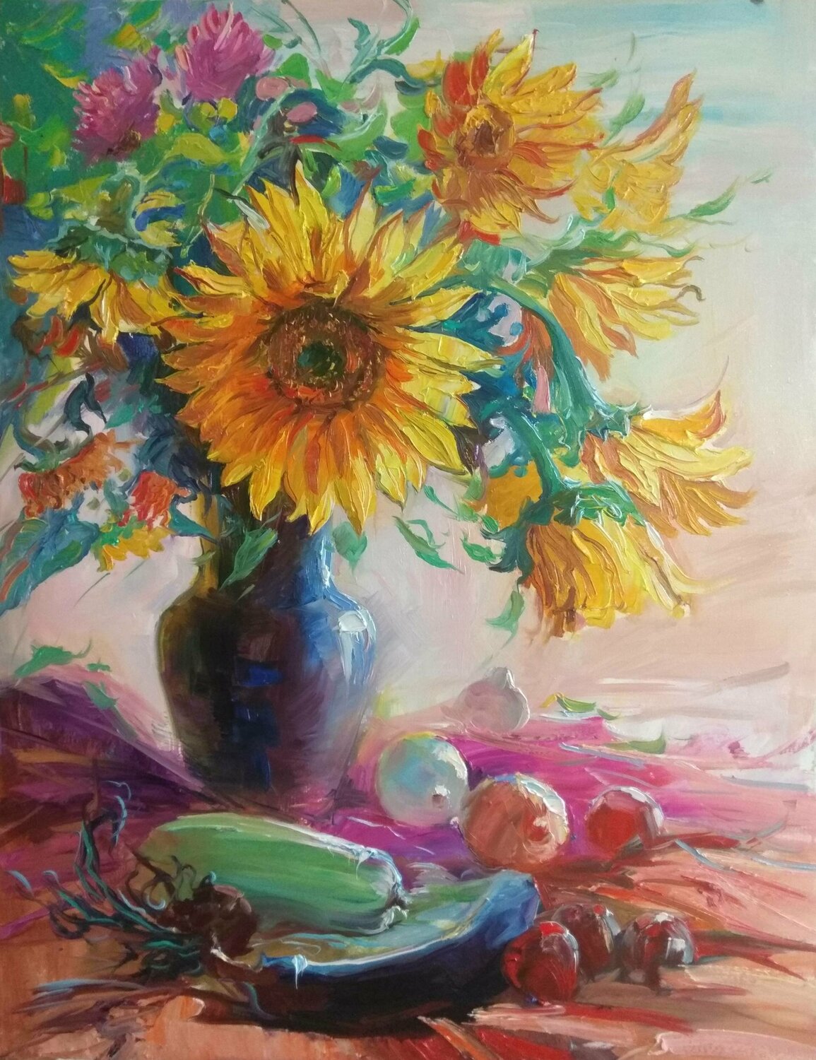 Sunflowers Artem Brazhnik Dipinto originale in vendita