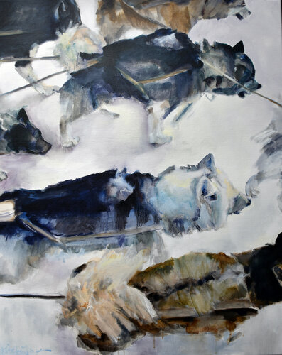 Because of the dog X van Jonker Mieke, Schilderij te koop op Singulart