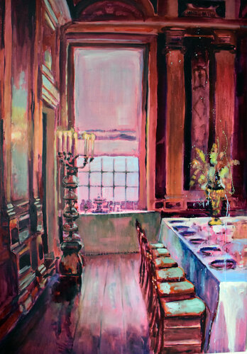 Meanwhile in the palace VII van Jonker Mieke, Schilderij te koop op Singulart