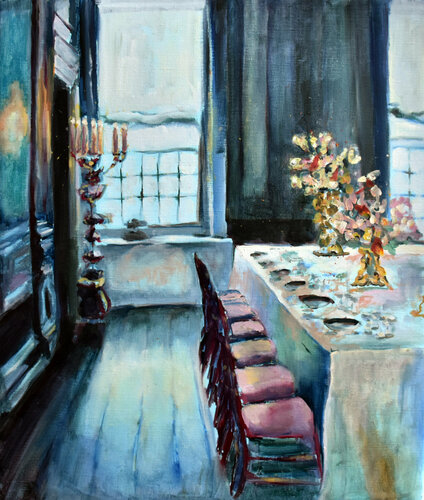 Meanwhile in the palace IV van Jonker Mieke, Schilderij te koop op Singulart