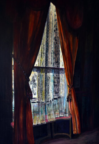 Soestdijk IV, window with net curtains de Jonker Mieke, Pintura a la venta en Singulart
