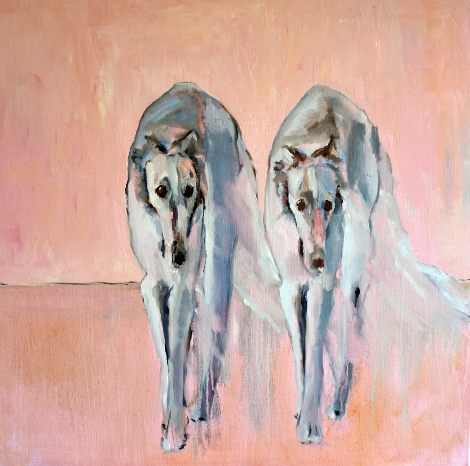 Because of the dog XIII Jonker Mieke Originalgemälde zu verkaufen