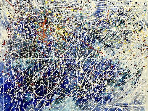 Whenever life gets you down - Inspired by Jackson Pollock van Marie Manon Corbeil, Schilderij te koop op Singulart