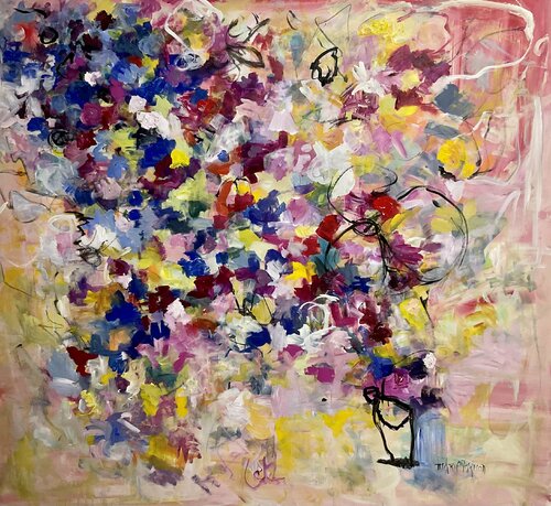Gigantic Flower Bouquet for Me van Marie Manon Corbeil, Schilderij te koop op Singulart