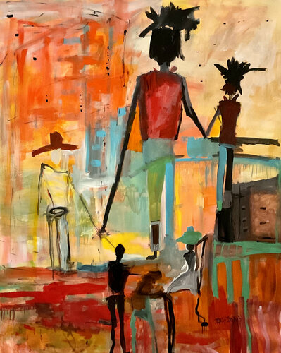 Waiting for the parade van Marie Manon Corbeil, Schilderij te koop op Singulart