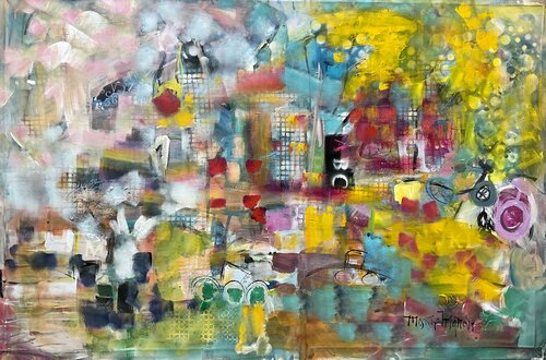 My bubble city van Marie Manon Corbeil, Schilderij te koop op Singulart