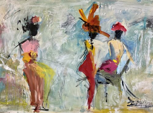 Para bailar La Bamba van Marie Manon Corbeil, Schilderij te koop op Singulart