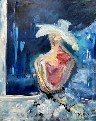Mlle Plume  is alone van Marie Manon Corbeil, Schilderij te koop op Singulart