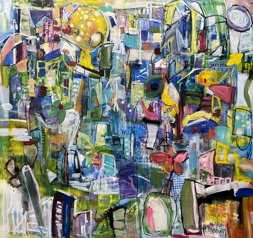Let it Be me, I just love this song van Marie Manon Corbeil, Schilderij te koop op Singulart
