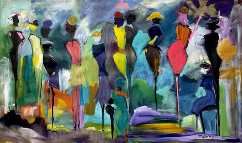 My sister Caroline in London van Marie Manon Corbeil, Schilderij te koop op Singulart