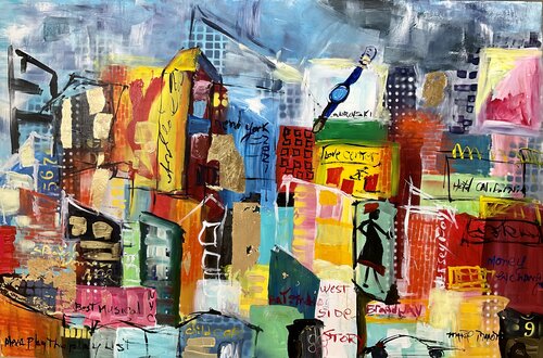 Newyork City of Light di Marie Manon Corbeil, Pittura in vendita su Singulart