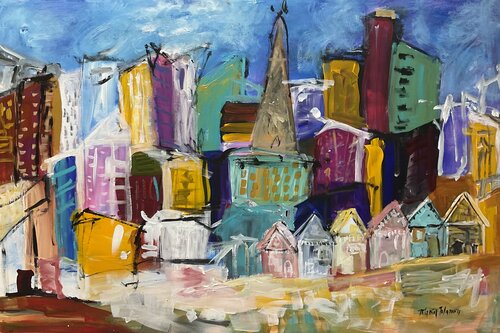 Visiting San Francisco di Marie Manon Corbeil, Pittura in vendita su Singulart