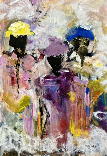 My Sisters from the heart di Marie Manon Corbeil, Pittura in vendita su Singulart