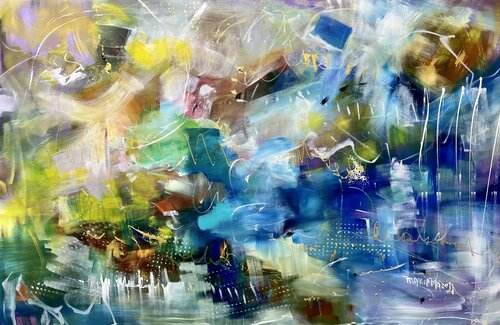 Summer Vacation at the lake di Marie Manon Corbeil, Pittura in vendita su Singulart