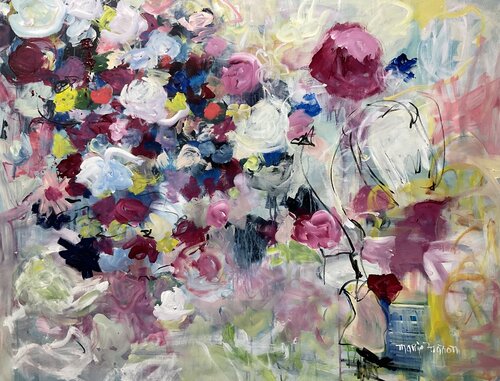 Is it about the vase or the flowers? by Marie Manon Corbeil, 회화 for Sale on Singulart