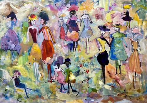 Voulez-vous encore danser Mlle Plume van Marie Manon Corbeil, Schilderij te koop op Singulart