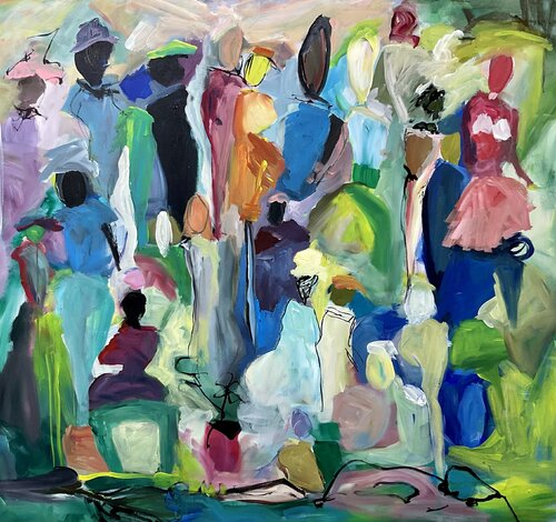 Waiting for the parade van Marie Manon Corbeil, Schilderij te koop op Singulart