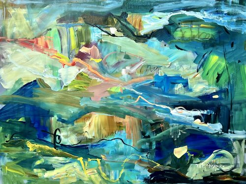 Mystery- DeKooning Style par Marie Manon Corbeil, Peinture en vente sur Singulart