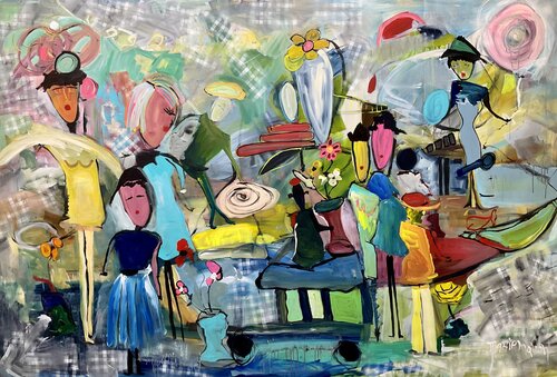 Fish Jumped out of the Boat di Marie Manon Corbeil, Pittura in vendita su Singulart
