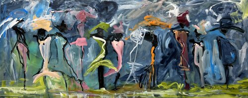 La ballade des Gens Heureux van Marie Manon Corbeil, Schilderij te koop op Singulart