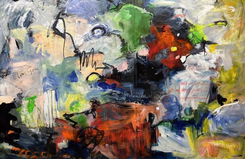 My Life, My Village, My House, My dog van Marie Manon Corbeil, Schilderij te koop op Singulart