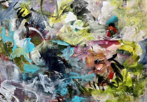 The World is Changing too fast - DeKooning Style van Marie Manon Corbeil, Schilderij te koop op Singulart