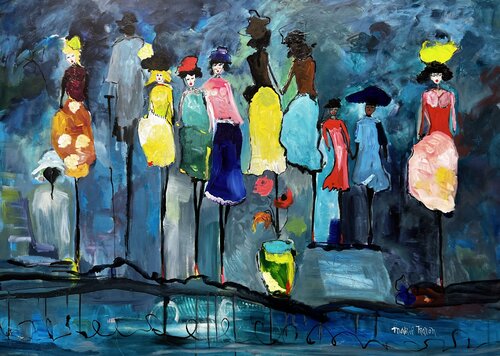 Girls night out di Marie Manon Corbeil, Pittura in vendita su Singulart