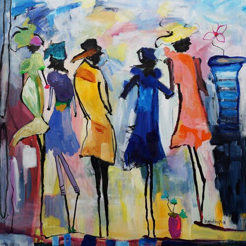 Spring Fashion Show by Marie Manon Corbeil, 회화 for Sale on Singulart