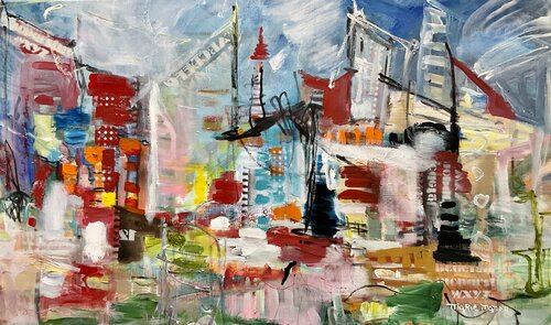 Love my City Paris van Marie Manon Corbeil, Schilderij te koop op Singulart