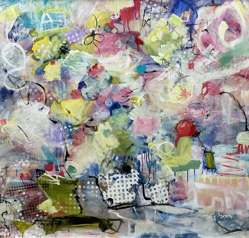 I won at Tic Tac Toe by Marie Manon Corbeil, 회화 for Sale on Singulart