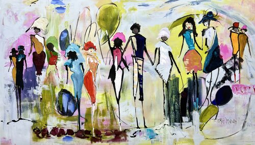 Dancing with the Family van Marie Manon Corbeil, Schilderij te koop op Singulart