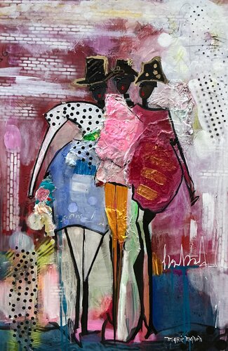 Sisters par Marie Manon Corbeil, Peinture en vente sur Singulart