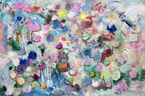 In Monet’s Garden by Marie Manon Corbeil, 회화 for Sale on Singulart