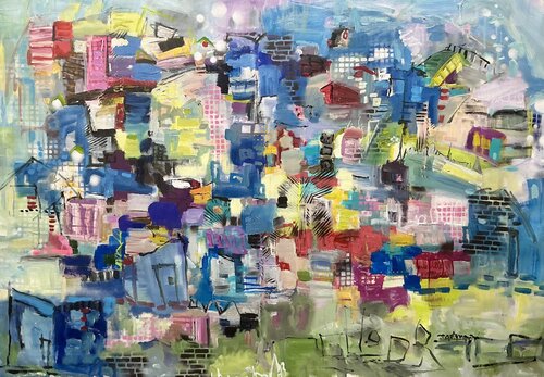 Joyful City by Marie Manon Corbeil, Painting for Sale on Singulart