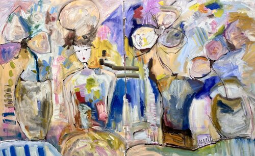 Jeanne in Her Garden van Marie Manon Corbeil, Schilderij te koop op Singulart