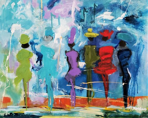 Social Distancing Music Lovers van Marie Manon Corbeil, Schilderij te koop op Singulart