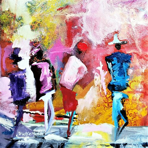 Social Distancing  - Oops Not Too Close van Marie Manon Corbeil, Schilderij te koop op Singulart