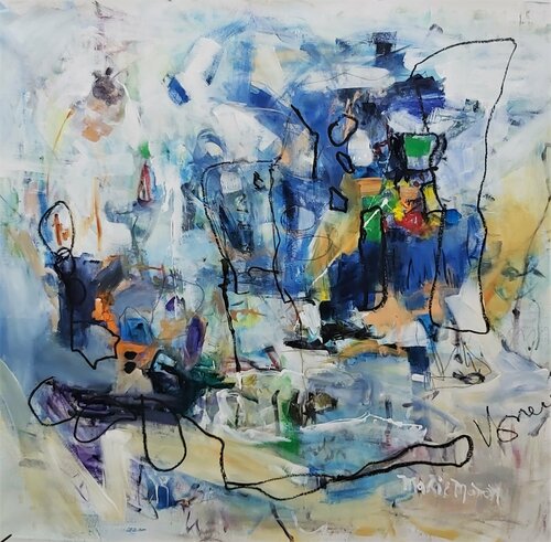 Dancing Squares van Marie Manon Corbeil, Schilderij te koop op Singulart