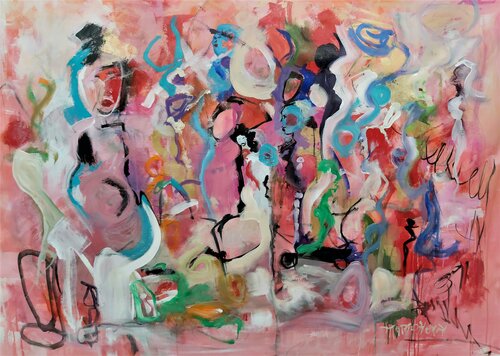 Women of the World - Inspired by Cecily Brown van Marie Manon Corbeil, Schilderij te koop op Singulart