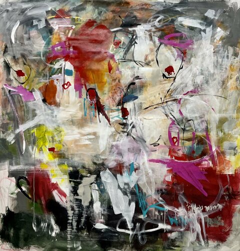 Red Lipstick - Super Natural Women van Marie Manon Corbeil, Schilderij te koop op Singulart