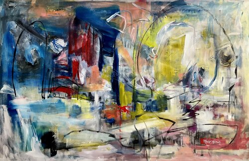 Paris  , City of Love, Newyork City of Light van Marie Manon Corbeil, Schilderij te koop op Singulart