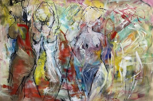 women’s discreet moments van Marie Manon Corbeil, Schilderij te koop op Singulart