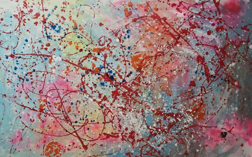 Giant You -  Tribute a J.Pollock by Marie Manon van Marie Manon Corbeil, Schilderij te koop op Singulart
